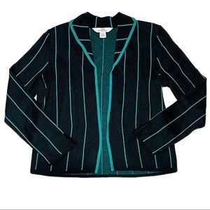 NWOT Ming Wang Open Striped Sweater Jacket Cardigan